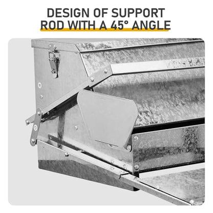 20'' Automatic Treadle Chicken Feeder, No Waste No Spill Rodent Proof Metal Chicken Feeder with Weatherproof Lid & Lock, Chicken Supplies for Your Chickens Duck Bantams Pheasants Poultry Coop