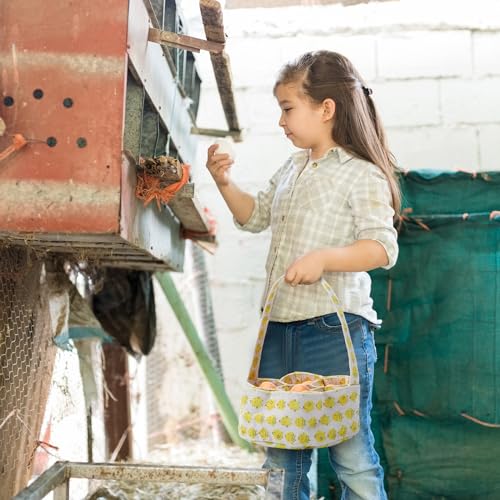 Sweetude 2 Pieces Egg Basket Mini Egg Collecting Bags Gathering Basket with 7 Pouches for Farmhouse Chicken Hen Duck Goose Housewife Garden Transporting Storage, 8 x 2.6 Inch(Pretty) - color: Pretty