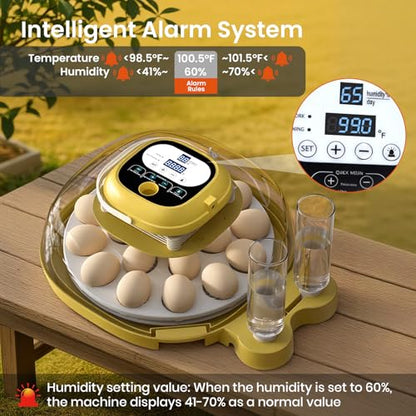 18&33 Egg Tray - Egg Incubators for Hatching Eggs with Automatic Egg Turning & Humidity Control, LED Display, Air Vent, Auto Water Refill & Egg Candler, for Turkey, Quail, Duck, Chicken Eggs