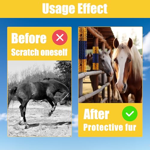 Livestock Scratch Brush, 4-Pack for Horse Grooming, Help Stay Comfortable on the Back of Livestock Cattle Scratch for Goat, Cow, Sheep, Pig and Other Animals