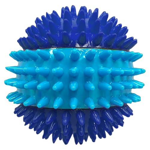 Nerf Dog 3.7in TPR 3-Part Spike Squeak Ball Dog Toy - Dark Blue/Light Blue - size: 3.7 inches (Pack of 1)
