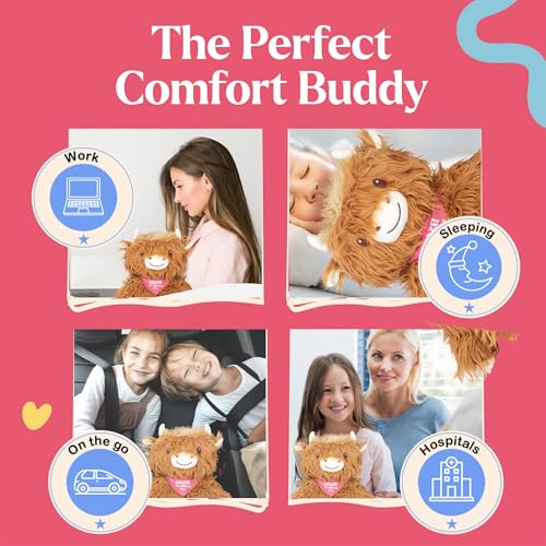 Lilly's Love Weighted Stuffed Animals for Adults & Kids — 5lb Highland Cow Plush for Anxiety, ADHD & Sensory | Machine Washable Weighted Stuffed Animal w/Removable Insert | Hazel The Highland Cow - color: Highland Cow