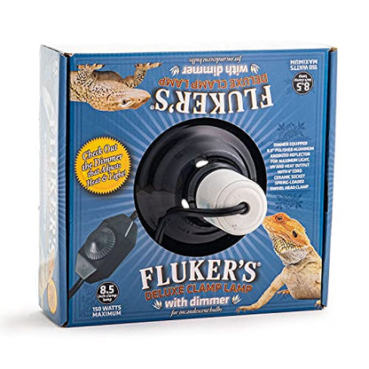 Fluker's Repta-Clamp Lamp, Heavy Duty Clamp Light For Reptile Tanks and Terrariums, UL/CUL Approved, Great for Reptile Basking, 150-Watt Maximum with Dimmable Switch, 8.5" - size: 8.5 Inch (Pack of 1), style: 8.5" with Dimmable Switch