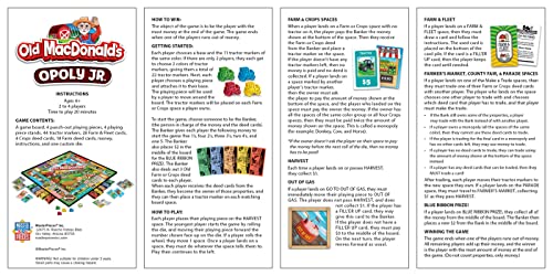 MasterPieces Kids & Family Board Games - Old MacDonald's Farm Opoly Jr. - Officially Licensed Board Games for Kids, & Family - style: Old MacDonald's Farm