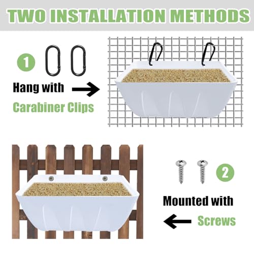 Hanging Chicken Feeder Trough, 4 Pack Fence Feed Feeder for Goat Sheep Deer Poultry Duck Livestock Feeding Container Goats Supplies Feeders Waterer Bucket