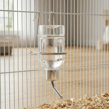 YARNOW Guinea Pig Water Bottle 2 Pcs, 6.35 oz Hanging Small Animal Water Bottle with Stainless Steel Tube for Rabbits, Hamsters and Chinchillas - size: 22.00X5.00X5.00CM