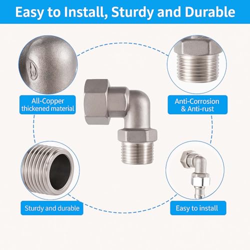 Clawfoot Bathtub Faucet Upgrade Kit - Brass Elbow Adapters, Easy Water Line Connection, 1/2 IPS Female to 1/2 IPS Male, Set of 2 (Chrome Plated) - size: 2 Chrome Plated