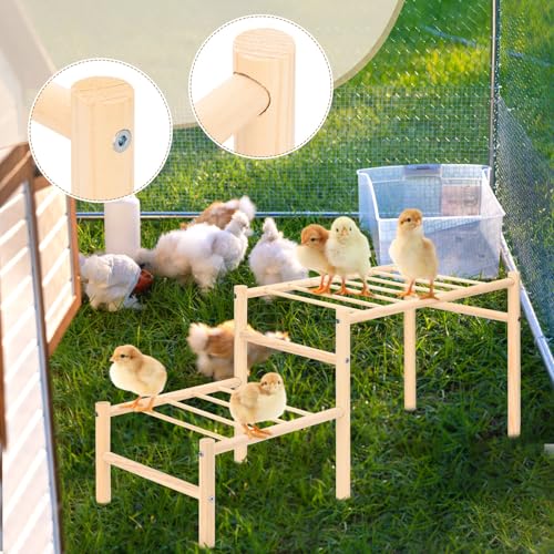 M METERXITY Chicken Perch, Wooden Chicken Roosting Bars, Training Chick Perch for Coop and Brooder, Chick Ladder for Poultry/Birds/Hens/Parrot