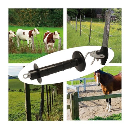 Insulated Fence Plastic Gate Handle, 5PCS Handle Heavy Duty Electric Fence Gate Handle, Black - color: Black, size: PK5