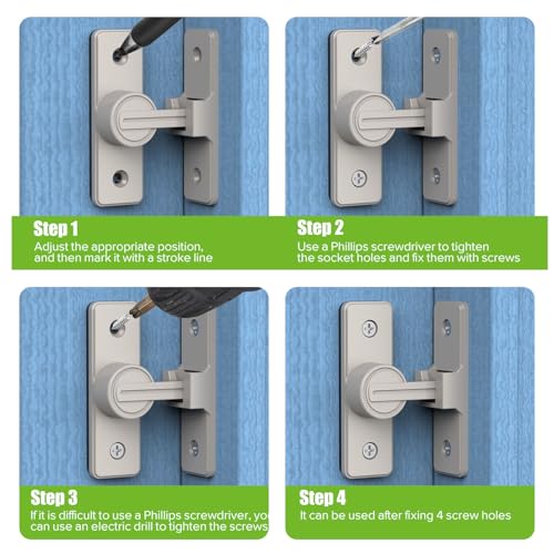 Barn Door Lock Hardware, Heavy Duty 90 Degree Flip Latch Privacy Lock, Zinc Alloy Sliding Barn Door Latch for Bathroom, Bedroom, Closet, Garage, Shed and Gate (Nickel-2PCS) - color: Nickel-2PCS