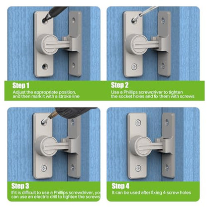 Barn Door Lock Hardware, Heavy Duty 90 Degree Flip Latch Privacy Lock, Zinc Alloy Sliding Barn Door Latch for Bathroom, Bedroom, Closet, Garage, Shed and Gate (Nickel-2PCS) - color: Nickel-2PCS