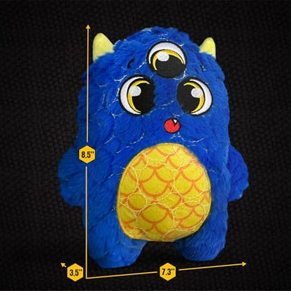 Bite Force - Durable & Strong Dog Toy Blue Furocious Frank Monster with Squeaker, Kevlar-Reinforced Seams for Aggressive chewers. - color: Medium - Furocious Frank
