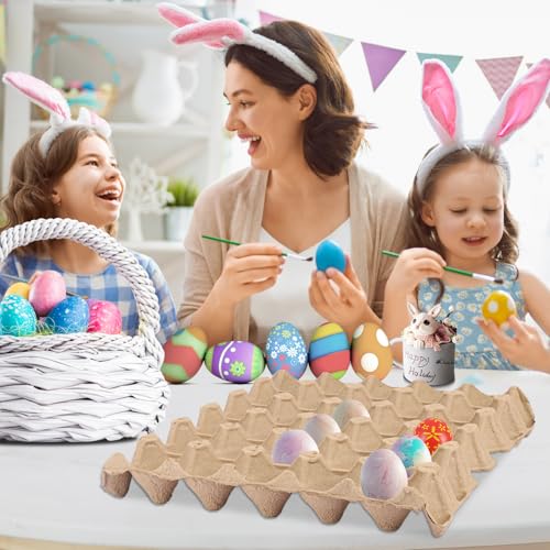 18 Flats 30-Cell Egg Crate?Holds 30 Eggs?, Cardboard Egg Cartons, Sturdy and Stackable Egg Flats, Perfect Egg Crates for Fresh Eggs, Chicken Farm - size: 18 Pack grey