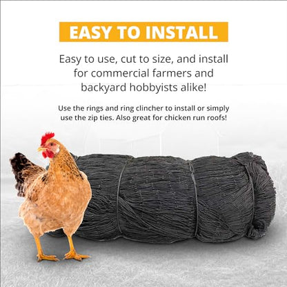 Stromberg's 1" Knotted Netting, Game Bird Netting, Heavy Duty, Chicken Coops, Gardening, UV-Resistant, 85 lb. Break Strength, 50'x50' - style: 1" Netting - 50' x 50'