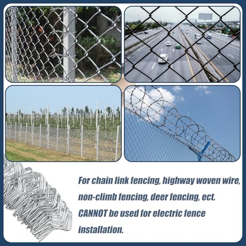 500 Pcs T Post Clips with Drill Chuck 11 Grade Galvanized Steel Fence Clips Metal Tie Preformed T-Post Fence Tensioner for Farm Garden Livestock Fencing T/U-Posts