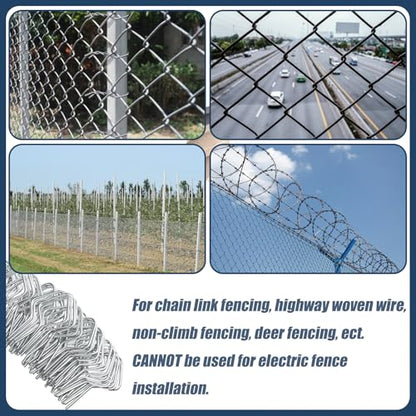 500 Pcs T Post Clips with Drill Chuck 11 Grade Galvanized Steel Fence Clips Metal Tie Preformed T-Post Fence Tensioner for Farm Garden Livestock Fencing T/U-Posts