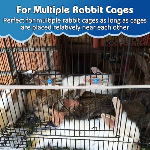 Automatic Rabbit Nipple Drinker Kit, 12 Sets No-Leak Water Nipples with 19FT Hose & Installation Tools, Steel & ABS Bite-Proof Watering System for Rabbits, Poultry, Chinchillas & Small Caged Animals