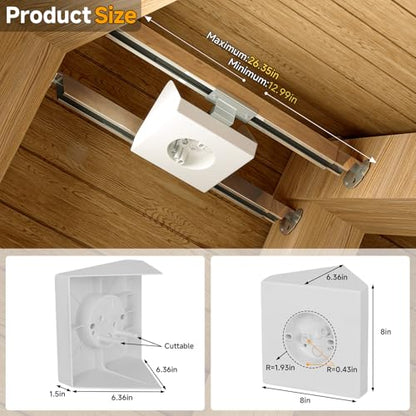 Ceiling Fan Box Mounting Bracket,14.5 Cubic-inches Adjustable Fan and Light Fixture Mounting Box, White Ceiling Fan Mount Box Bracket Kit for Cathedral Ceiling Angles of 80°or Up