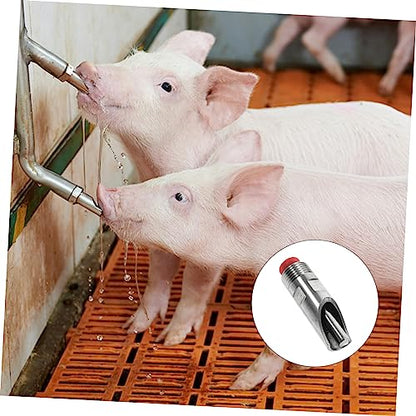 Mipcase 10pcs Automatic Stainless Steel Pig Drinking Waterer of Livestock Feeders Water Nipples Efficient Water Supply for and Livestock Care