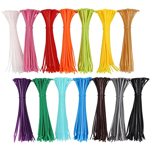 Zip Wire Ties 700Pcs Small Colored 4 Inch Cable Zip Ties with Cable Mounts Nylon Zip Cable Ties Self-Locking Tie Wraps Perfect for Home Garden Garage Workshop - color: 4inch-14color