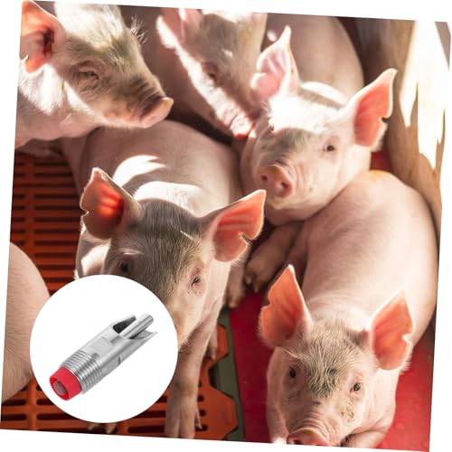 Yardwe 5pcs Automatic Pig Nipple Waterer Stainless Steel Feeder for Drinking Easy Installation Fresh Water Supply for Farm Livestock