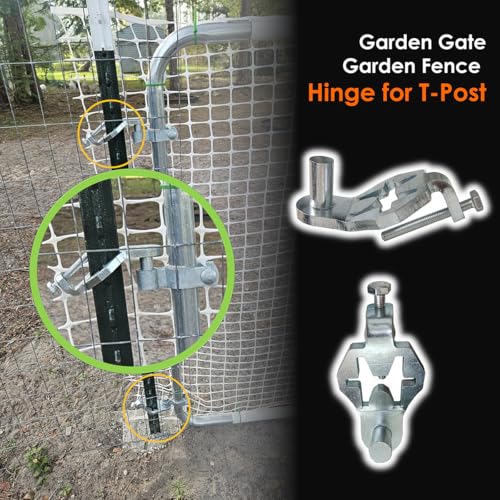 QMARK Fence Gate Hinge Pins, 5/8 Inch, 2 Pack, Galvanized Steel Fence Gate Hangers for Farm and Garden (T-Post Hinge)