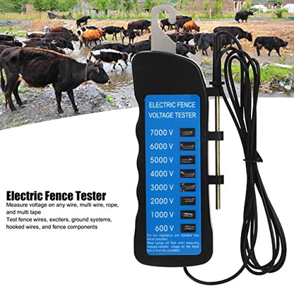 FLEXMAN Electric Fence Tester, 600V to 7000V Portable Eight Neon Lights Voltage Detection, Fence Voltage Tester for Livestock Enclosures, Farms, Home Gardens