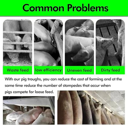 5 6 7 8 10 Bit Livestock Feeders for Outside/Indoor Farms/Sheds Pen, Large Capacity Pig Feeders and Waterers with Screws, Stainless Steel Poultry Animal Feed Troughs(1.5m/4.9ft 8bit) - size: 1.5m/4.9ft 8bit