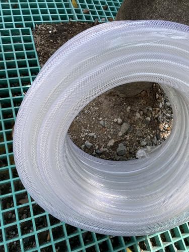 3/4" ID x 1" OD - 100Ft High Pressure Braided Clear PVC Vinyl Tubing Flexible Tube Heavy Duty Reinforced Hose Tubing - size: 100 ft, style: 3/4" ID x 1" OD
