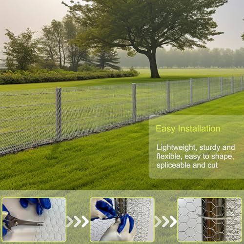 Chicken Wire Fencing, 24 Rifny 16.5 Inch x 40 Feet Chicken Wire Mesh Roll for Garden Plants, 1 Inch Mesh Hexagonal Galvanized Metal Poultry Wire Netting for Chicken Coop Rabbit Dogs Barrier - size: 16.5 x 480 Inches-1 Inch Mesh