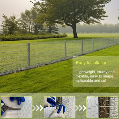 Chicken Wire Fencing, 24 Rifny 16.5 Inch x 40 Feet Chicken Wire Mesh Roll for Garden Plants, 1 Inch Mesh Hexagonal Galvanized Metal Poultry Wire Netting for Chicken Coop Rabbit Dogs Barrier - size: 16.5 x 480 Inches-1 Inch Mesh
