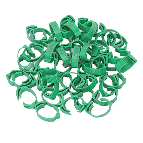 Bird Leg Rings 1-50 | Numbered Chicken Identification Bands for Bantam/Finch/Lovebird/Quail | Reusable Plastic Poultry Leg Bands | 6 - Slot Adjustable Design