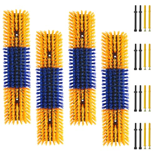 4pcs Livestock Scratch Brush Accessories With 16 Screws，Animal Back Scratching Brush for Cow,Cattle,Sheep, Horses,Pigs，Massage Grooming Tool（Yellow） - color: Yellow, size: 4 Pcs