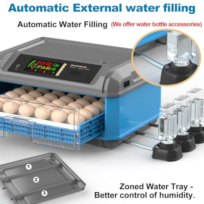 Upgraded Egg Incubator for Hatching Eggs - Chicken Egg Incubator with Automatic Egg Turning, Humidity Control, Water Adding System, Egg Candler, Ideal for Chicken, Duck, Quail Eggs (36 Eggs) - size: 36 Eggs