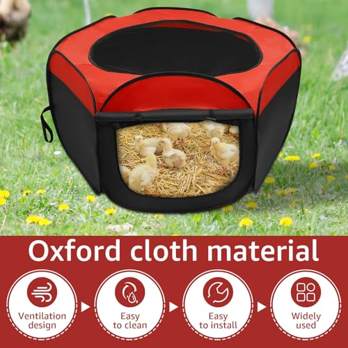 Oxford Cloth Brooder Box for Chick Starter Kit Brooder Pen/Baby Chicken Supplies, Portable Small Pet Cage Tent with Zippered Cover, Brooder Box with Ideal Size Brooding up Baby Chick, Duck and Quail