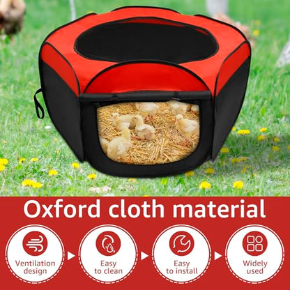 Oxford Cloth Brooder Box for Chick Starter Kit Brooder Pen/Baby Chicken Supplies, Portable Small Pet Cage Tent with Zippered Cover, Brooder Box with Ideal Size Brooding up Baby Chick, Duck and Quail