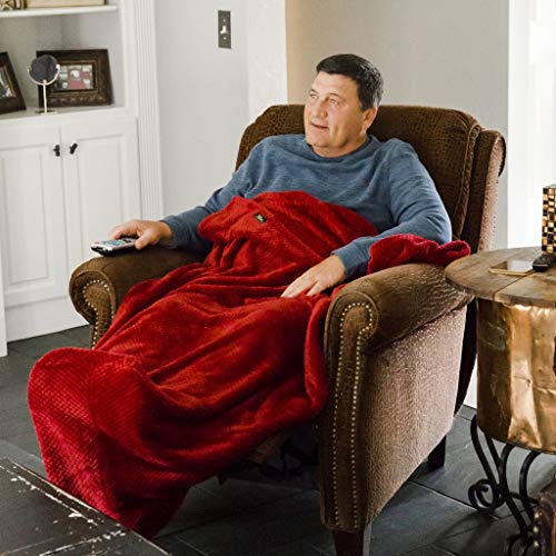 PediPocket Patented Foot Pocket Blanket – 50” x 70” with 20” Deep Foot Pocket, Plush Velvety Fleece Blanket, Everyday Luxurious Comfort, Machine Washable,Gift Idea – Black Cherry (Non-Electric) - color: Black Cherry
