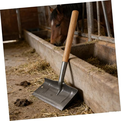 Beavorty Manual Manure Shovel for Livestock Stall Cleaning, 40cm Metal Poultry Cage Scraper, Handheld Barn Manure Spade for Chicken and Horse Stable Maintenance