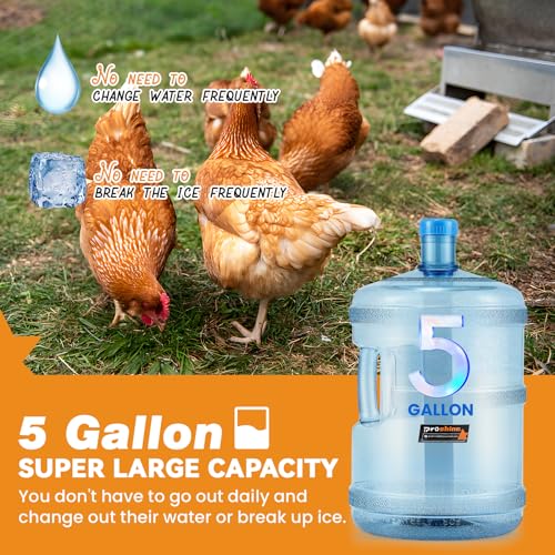 5 Gallon Chicken Waterer for Winter | Heated Chicken Waterer, Temperature Controlling for Ducks, Geese