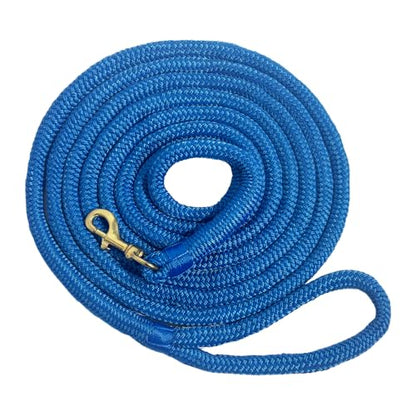 Double Braided Nylon Horse Lead Rope with Snap Hook, Black, 10 FT, Durable Light Weight (Blue, 10FT) - color: Blue, size: 10FT
