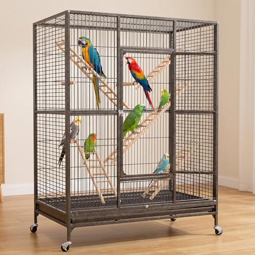 3 Pcs Natural Wooden Bird Cage Ladder Set 6 Step/7 Step/8 Step Bird Ladder Birds Cage Accessories Climbing Toys Wood Perch for Parrots Parakeets Cockatoo Lovebirds