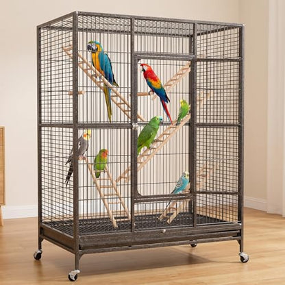 3 Pcs Natural Wooden Bird Cage Ladder Set 6 Step/7 Step/8 Step Bird Ladder Birds Cage Accessories Climbing Toys Wood Perch for Parrots Parakeets Cockatoo Lovebirds