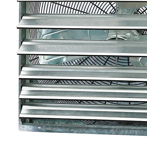 iLiving - 30" Wall Mounted Shutter Exhaust Fan - Automatic Shutter - Single Speed - Vent Fan For Home Attic, Shed, or Garage Ventilation, 5088 CFM, 7500 SQF Coverage Area, Silver (ILG8SF30S) - size: 30 In