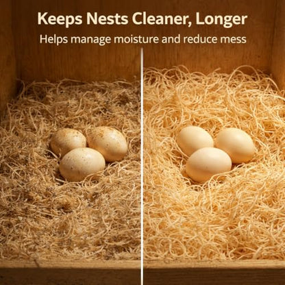 Nest Pads for Chicken Nesting Boxes - 13 x 13 Pads Made in USA from Sustainably Sourced Aspen Excelsior (10 Pack) - size: 13" x 13"