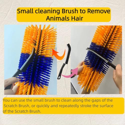 2PCS Livestock Scratching Brush for Goat Horse Cow Sheep Pig Donkey Cattle | Livestock Scratching Brush, Goat Scratcher Post, Grooming and Massage, Farm Back Scratching, Itch Relief - color: Yellow