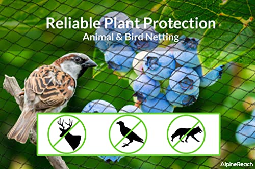 AlpineReach Garden Netting 15 x 30 ft Heavy Duty Bird Net, Deer, Plant Protection Extra Strong Woven Mesh, Reusable Kit with Zip Ties, Animal Fencing for Fruits Trees, Black - color: Black, size: 15ft x 30ft