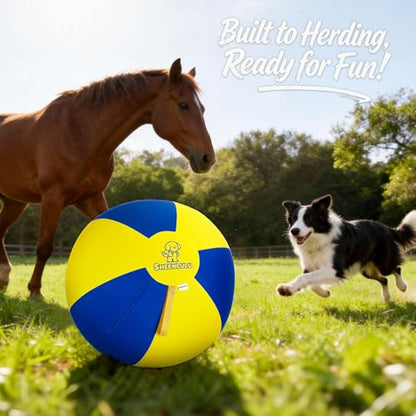 25'' Herding Ball for Dogs & Horses, Large Dog Training Ball with Handle, Big Collie Ball for Australian Shepherd, Blue Heelers, Medium to Large Breeds, Horse Ball for Outdoor Play