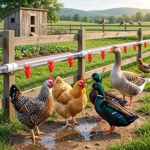 100Pcs Chicken Feeder Nipples, Poultry Nipples Automatic Chicken Water Nipple Drinker Poultry Waterer Water Dispenser Poultry Hen Duck Goose Water Fountain Drinking Feeder