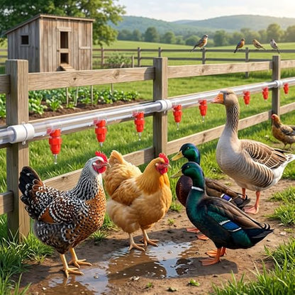 100Pcs Chicken Feeder Nipples, Poultry Nipples Automatic Chicken Water Nipple Drinker Poultry Waterer Water Dispenser Poultry Hen Duck Goose Water Fountain Drinking Feeder
