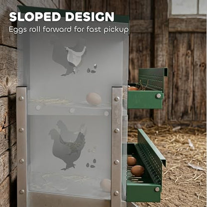 PawHut Chicken Nesting Boxes, 6 Compartment Metal Nesting Boxes for Chickens, Two-Tier Egg Laying Boxes with Vented Holes for Easy Egg Collection, for Hens Ducks, Silver - size: 34.1"L x 18.9"W x 34.1"H, style: Roll Away